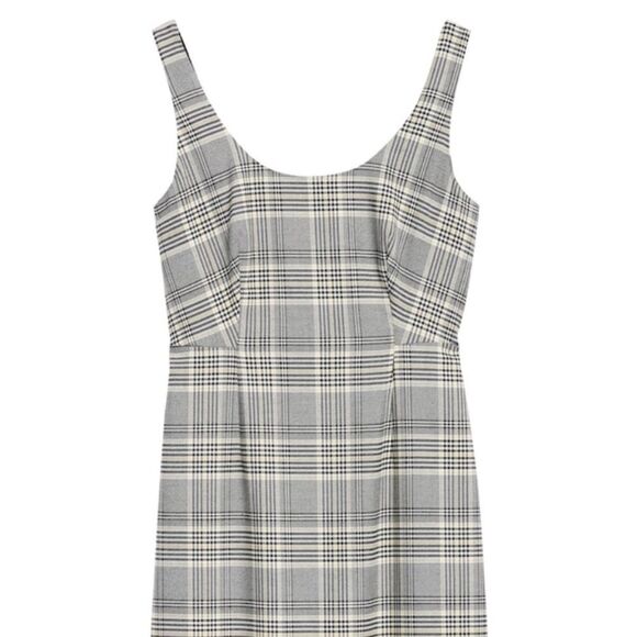 Banana Republic Plaid Dress Grey and Yellow NWT - Picture 1 of 4